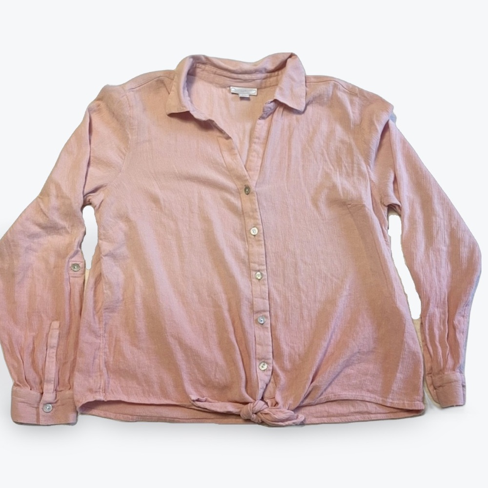J. Jill Blush Pink Button Up Shirt women’s size small
